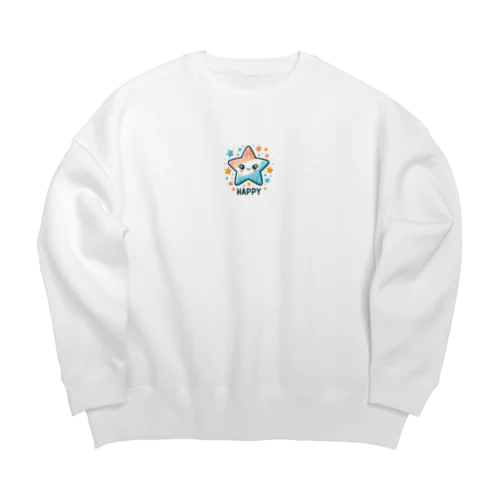 めずらしいスターデザイン Big Crew Neck Sweatshirt