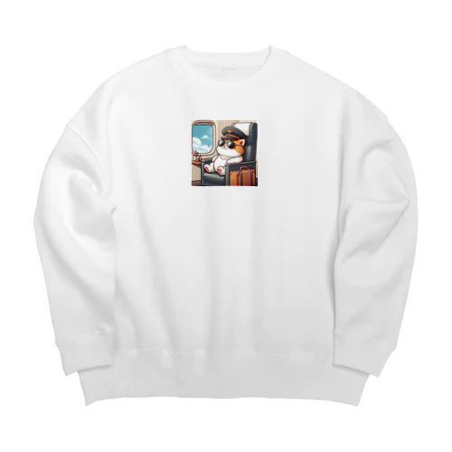 ドコに行こうかにゃー Big Crew Neck Sweatshirt