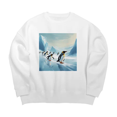 競争するペンギン達 Big Crew Neck Sweatshirt