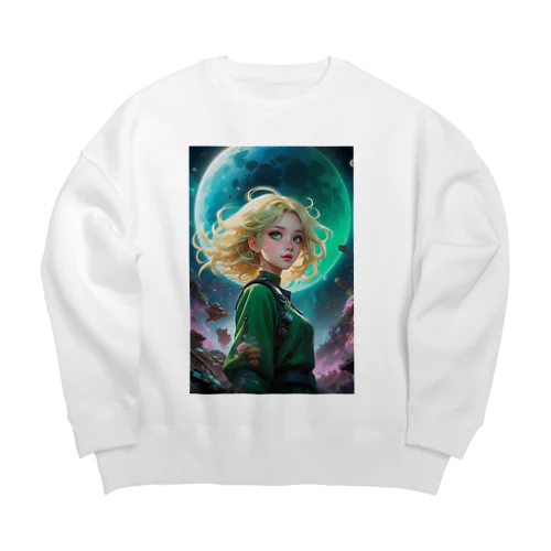 宇宙の凛とした姫 アメジスト 2846 Big Crew Neck Sweatshirt