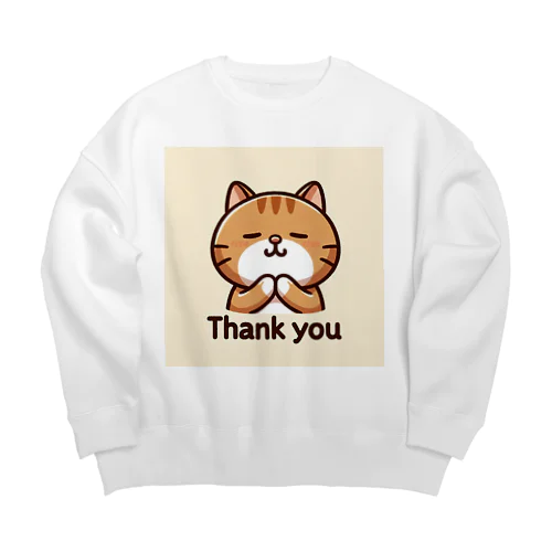 ねこねこ表情パレード'Thank You' ビッグシルエットスウェット