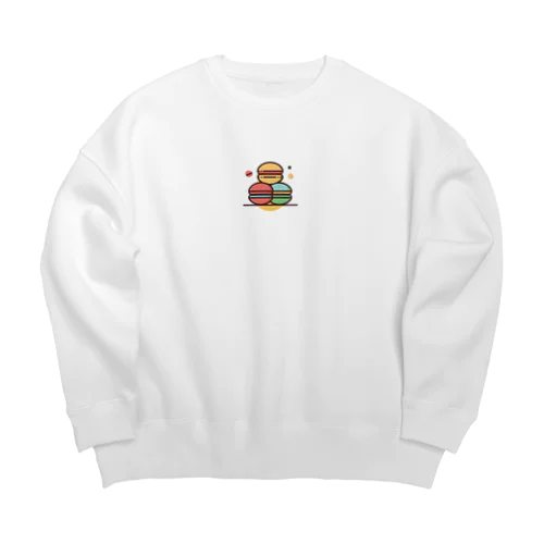 マカロン　カラフル Big Crew Neck Sweatshirt