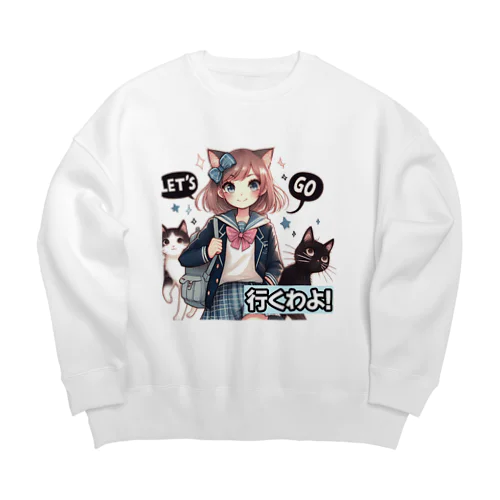 猫ギャル高校生 Big Crew Neck Sweatshirt