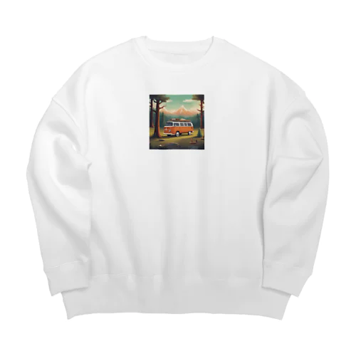 フォルクスワーゲン・バスとキャンピングカーの快適なレジャー車 Big Crew Neck Sweatshirt