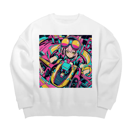 コックピット操縦席ガール02♪ Big Crew Neck Sweatshirt