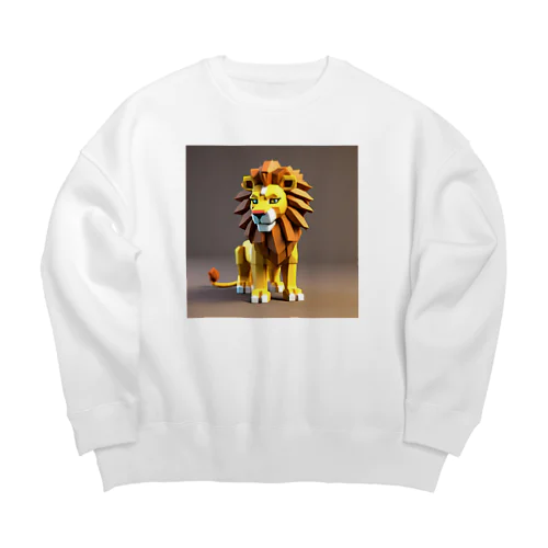 かっこいいライオンくん Big Crew Neck Sweatshirt