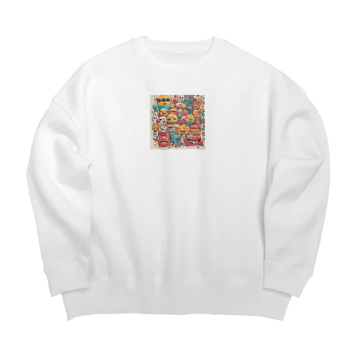 ハッピー Big Crew Neck Sweatshirt