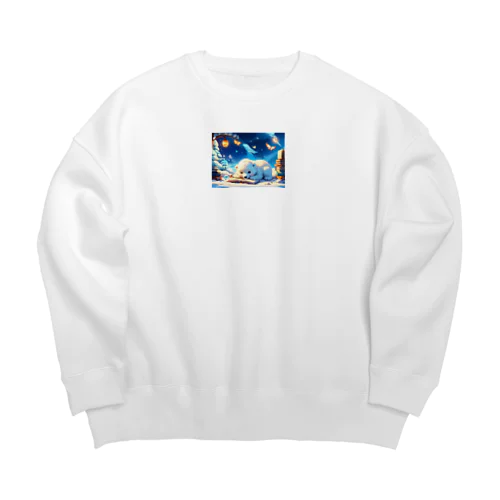 お休み白くま Big Crew Neck Sweatshirt