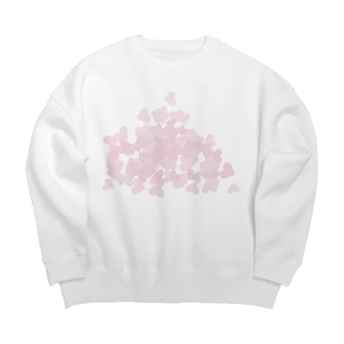 【積もったheart mark】百のハート♡飴霰(あめあられ) Big Crew Neck Sweatshirt