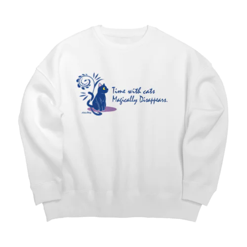 ネコとの時間は魔法のよう　アパレルタイプ Big Crew Neck Sweatshirt