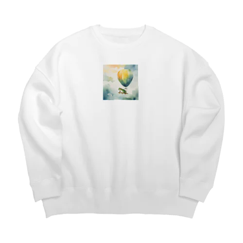 旅するカエルさん Big Crew Neck Sweatshirt