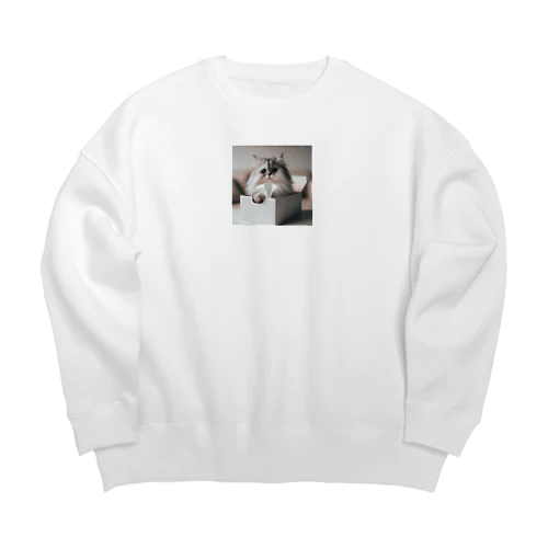 暖かいにゃ〜 Big Crew Neck Sweatshirt