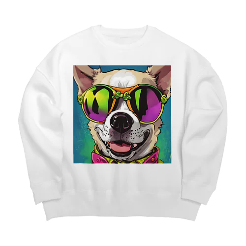 サングラスな犬 Big Crew Neck Sweatshirt