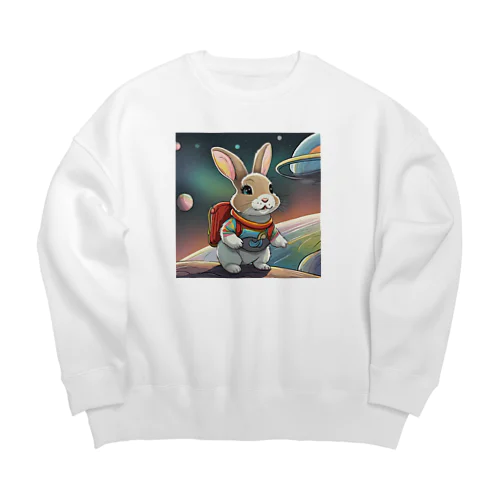 宇宙を旅するうさぎ2 Big Crew Neck Sweatshirt