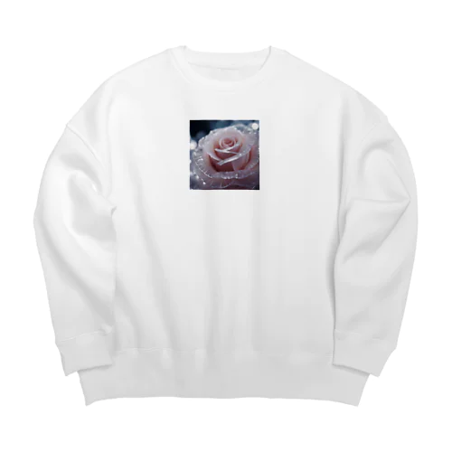 幻想的な氷の薔薇 Big Crew Neck Sweatshirt