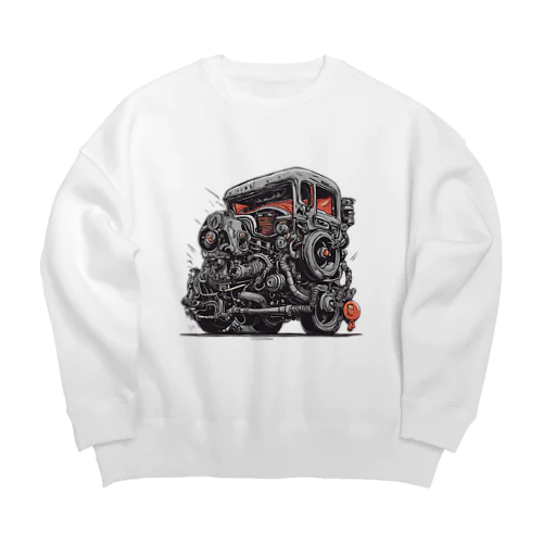 生き返ったスクラップカー Big Crew Neck Sweatshirt