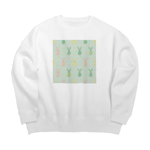 うさぎ柄8 Big Crew Neck Sweatshirt