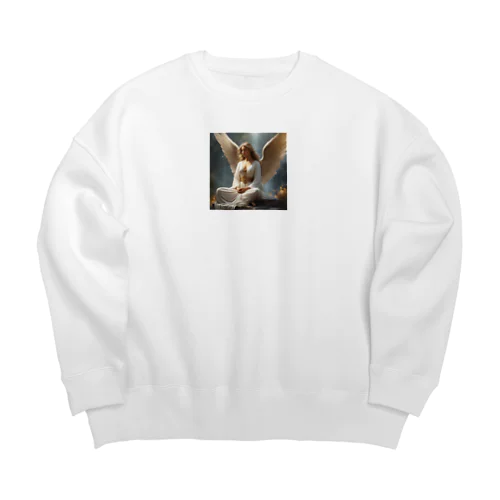 瞑想する天使 Big Crew Neck Sweatshirt