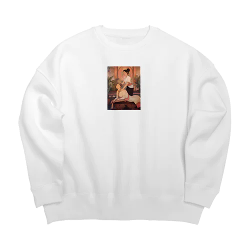 庭園スパの穏やかなひととき Big Crew Neck Sweatshirt