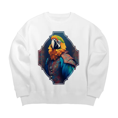 ペイズリーオウム Big Crew Neck Sweatshirt