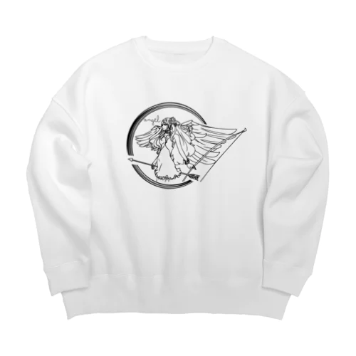 天使の線画 Big Crew Neck Sweatshirt