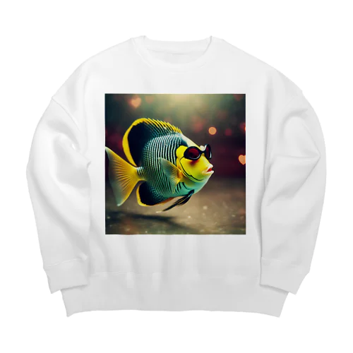 パリピ熱帯魚くん Big Crew Neck Sweatshirt