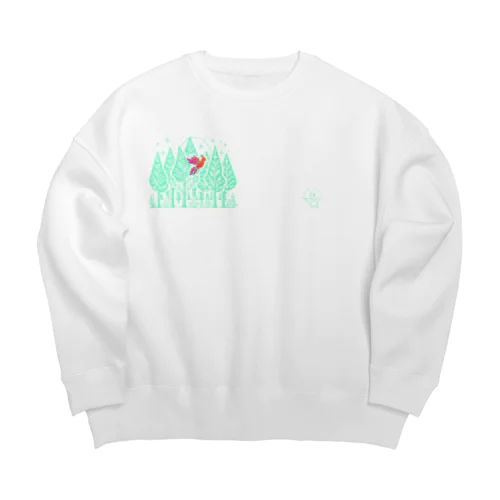 Among trees, a legend rests. Big Crew Neck Sweatshirt