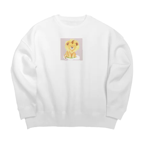 にっこりライオン Big Crew Neck Sweatshirt