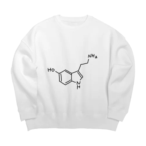 精神安定 セロトニン（ブラック）Serotonin（Black） Big Crew Neck Sweatshirt