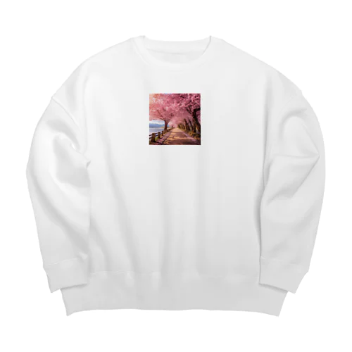 桜並木　なでしこ1478 Big Crew Neck Sweatshirt