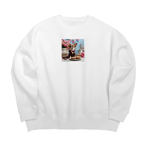 🐾まかろんチワワの小さな大冒険🏡💕 - 家族との絆を深める物語 Big Crew Neck Sweatshirt