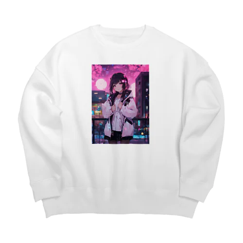 二次元の女の子 Big Crew Neck Sweatshirt