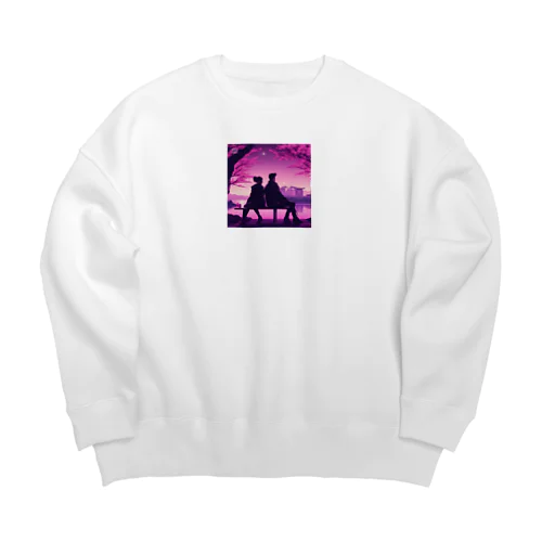 夜桜デート Big Crew Neck Sweatshirt