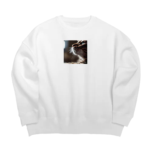 窓辺で風を感じている猫 Big Crew Neck Sweatshirt