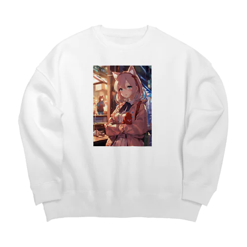 二次元の女の子 Big Crew Neck Sweatshirt