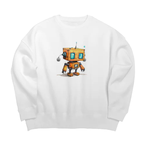 レトロ戦闘ロボットＨ Big Crew Neck Sweatshirt