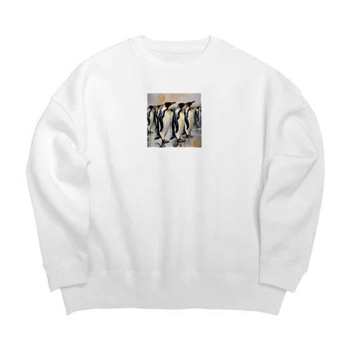 仲間のために自分を奮起するペンギン Big Crew Neck Sweatshirt