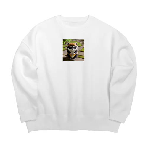 ぽんぽこたぬきさんの日常 Big Crew Neck Sweatshirt