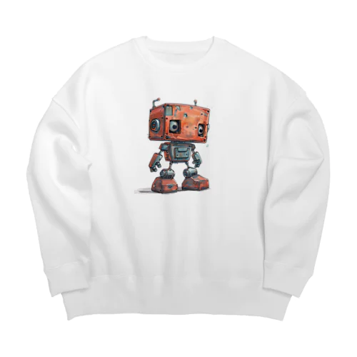 レトロ戦闘ロボットＬ Big Crew Neck Sweatshirt