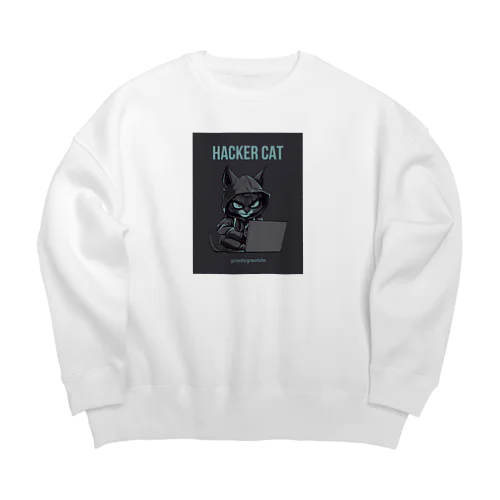 はっかーきゃっと Big Crew Neck Sweatshirt