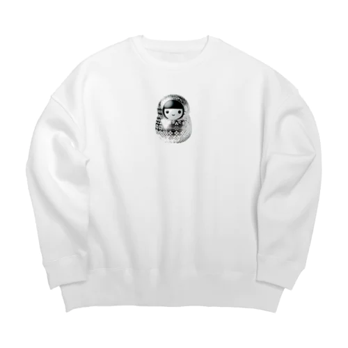 アルミホイルこけし Big Crew Neck Sweatshirt