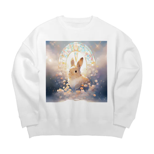 うさぎとステンドグラス｡.:*･ﾟ Big Crew Neck Sweatshirt