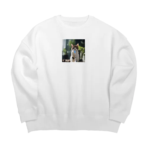 歯ブラシ猫 Big Crew Neck Sweatshirt