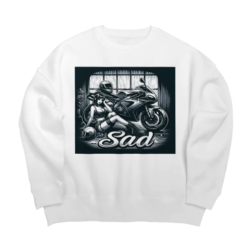 SADバイク女子 Big Crew Neck Sweatshirt