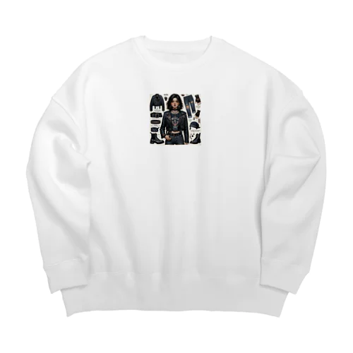 ロック女子リナ Big Crew Neck Sweatshirt