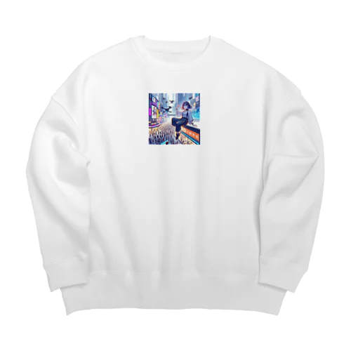 働いたら負け（もっと高く） Big Crew Neck Sweatshirt