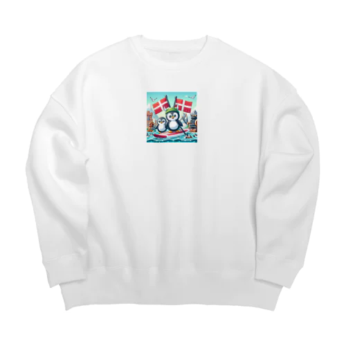 旅するペンギン　デンマークでSUP！ Big Crew Neck Sweatshirt