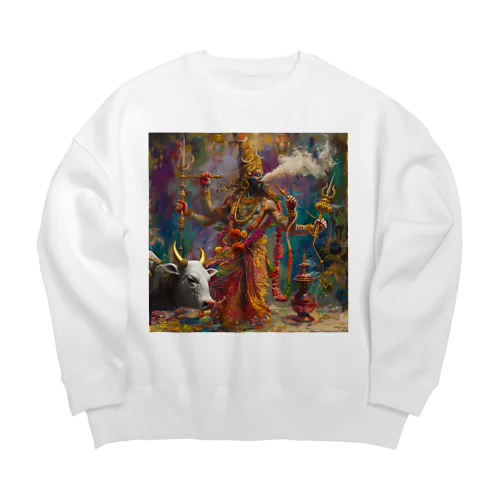 シーシャを吸うシヴァ神 Big Crew Neck Sweatshirt