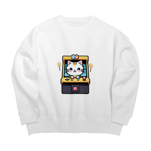 ゲーム花ネコ美 Big Crew Neck Sweatshirt