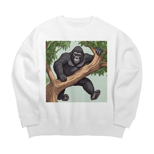 木を登っているゴリラ Big Crew Neck Sweatshirt